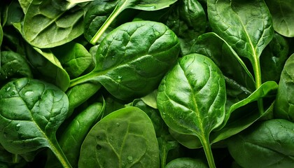 fresh spinach leaves vibrant green close up food background