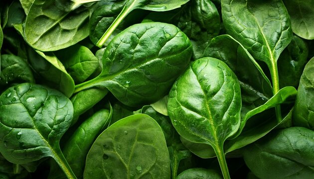 fresh spinach leaves vibrant green close up food background