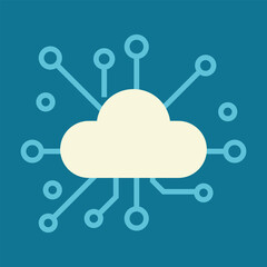 Cloud computing network icon – digital data connection