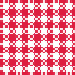 Red Gingham Tablecloth. Seamless Pattern.