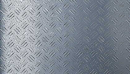 Close up textured metallic diamond plate surface with a subtle brushed aluminum finish and reflective highlights creating a modern industrial background