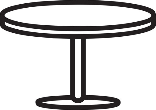 Round table vector illustration: minimalist furniture icon eps silhouette
