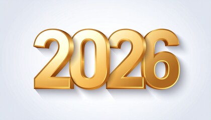 Gold 3D Vector 2026 Logo