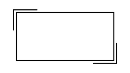 Black Minimalist Rectangle Frame Vector - Geometric Border Outline Graphic Design