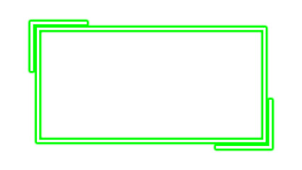 Green Neon Minimalist Rectangle Frame Vector - Geometric Border Outline Graphic Design