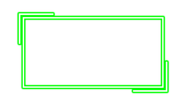 Green Neon Minimalist Rectangle Frame Vector - Geometric Border Outline Graphic Design - Powered by Adobe