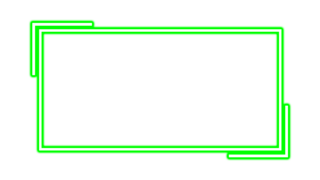 Green Neon Minimalist Rectangle Frame Vector - Geometric Border Outline Graphic Design