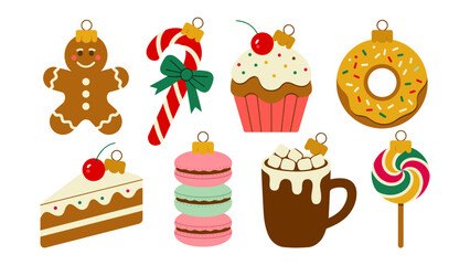 Festive Treats: A colorful assortment of delightful baked goods, candy, and sweets ready for the holiday season or any special occasion, creating a sense of joy and celebration.