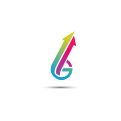 letter g logo concept with arrow