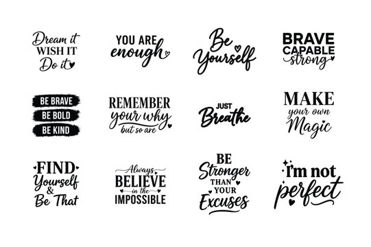 Motivational Inspirational Quote Typography Set - Powered by Adobe