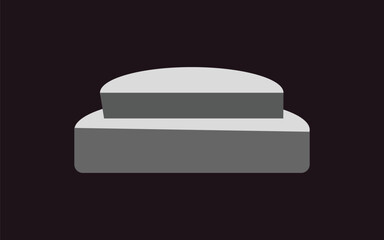 hockey stick and puck, A simple dark gray two tiered podium or stage on a black background for awards or presentations