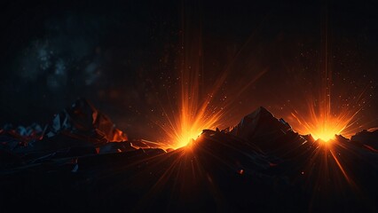 Abstract 3D Digital Art with Warm Glowing Cinematic Lighting V1