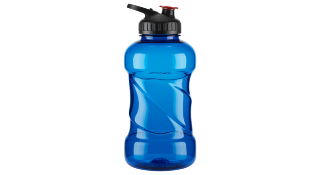 Vibrant blue reusable sports water bottle with secure flip-top lid perfect for active lifestyles and hydration on the go