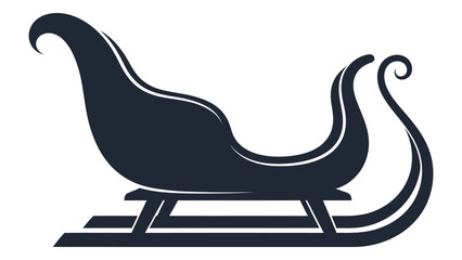 Sleigh silhouette isolated on white background, Vector