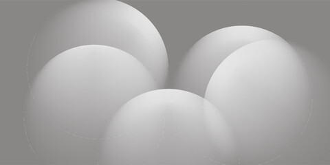 Gray balloons of a round geometric shape