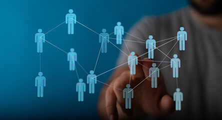 Abstract concept of online connection, global networking and social interactions. Modern technology for busines