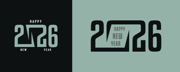 2026 New Year logo design template, stylish typography, collection of 2026 Happy New Year, 2026 number design, vector illustration for greeting card, poster, calendar, invitation, banner
