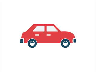 Simple red car icon for transportation or automotive concepts