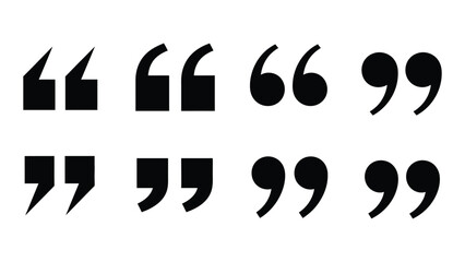 Diverse quotation mark silhouettes isolated on white background, Vector © MDLimon