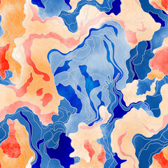 seamless watercolor pattern with watercolor splashes