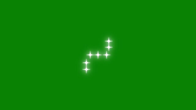 Twinkle star glitter sparkle,star sparkle vector doodles,dazzling glowing stars.Magical Star twinkling for festival event,glowing light effect,twinkling stars animation on green screen background.4K