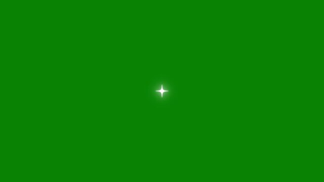 Twinkle star glitter sparkle,star sparkle vector doodles,dazzling glowing stars.Magical Star twinkling for festival event,glowing light effect,twinkling stars animation on green screen background.4K