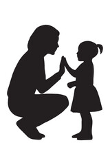 Joyful parent and child share a high five moment, celebrating togetherness and connection in a sweet, intimate gesture of love and bonding