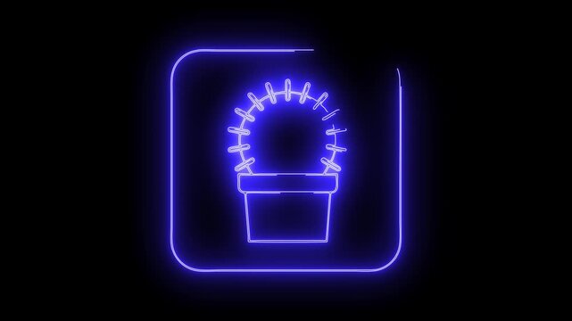  Environmental icon neon animation