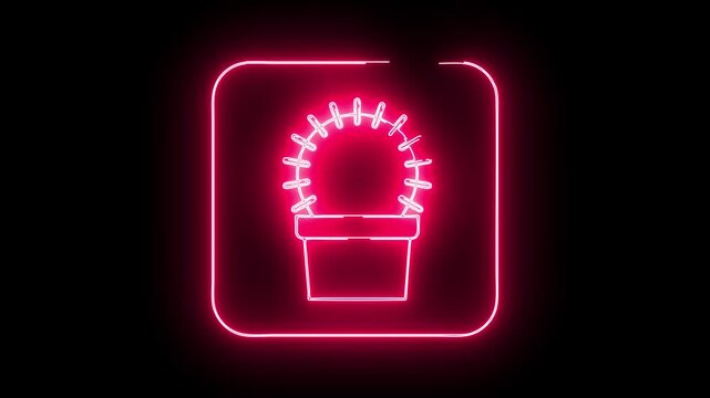 Environmental icon neon animation