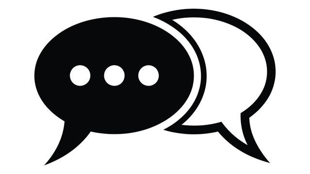 Overlapping speech bubbles icon isolated on white background, Vector