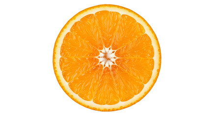 Vibrant orange half citrus fruit cross section isolated fresh