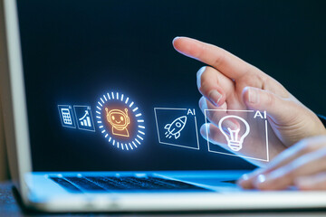 Exploring artificial intelligence technology through interactive visual tools on a laptop screen