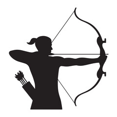 Focused archer drawing bow with arrow aimed at target, symbolizing precision, skill, and determination in sport and life achievements.