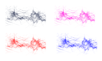 Abstract vibrant tangled network of lines, digital art concept