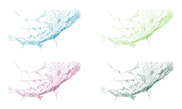 Colorful abstract network pattern with intricate digital lines - Powered by Adobe