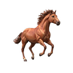 Majestic Chestnut Horse in Full Stride on a Transparent Background