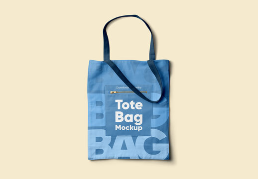 Tote Bag with Zip Pocket Mockup