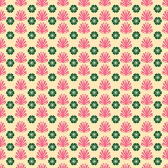 seamless pattern with pink flowers