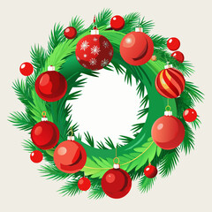 christmas wreath with holly and berries