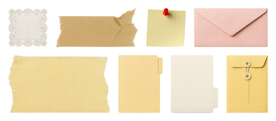 PNG Assorted stationery items collection, element set on transparent background