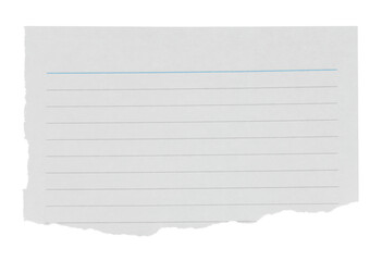 Torn sheet of notepad paper, isolated on transparent background. Office blank paper concept