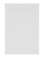 White blank notepad paper with texture, isolated on transparent background. Office blank paper...