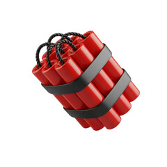 3D Dynamite Bundle Icon Isolated on Transparent Background &ndash; Explosive Energy Concept PNG