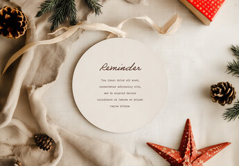 Cozy Christmas Card Mockup With Text Message
