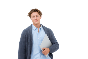 handsome businessman with laptop isolated on white businessman, business, cyberspace, laptop, notebook, people, computer