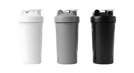 Three protein shaker bottles