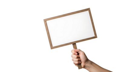 Hand holding a blank sign