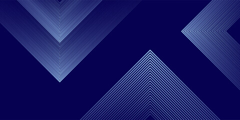 Abstract line blue background with dynamic effect. Motion vector illustration with white line decoration. Trendy dark navy blue gradient.