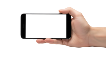 Hand holding smartphone horizontally