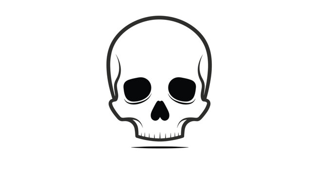 Striking minimalist skull graphic conveys danger mystery and edgy style for bold designs and impactful branding concepts, Generative AI